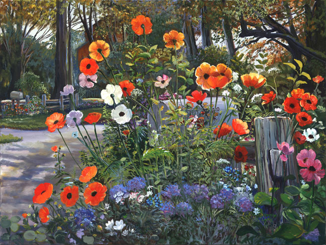Poppy Lane. Click here to see enlargement. © Ruth Mayer Fine Art.