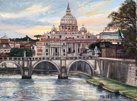 Reflections of St Peter. Click here to see enlargement. © Ruth Mayer Fine Art.
